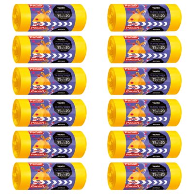 Worki na śmieci PACLAN Bunny Bags 35L (240 sztuk) Żółty