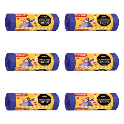 Worki na śmieci PACLAN Bunny Bags 60L (90 sztuk) Niebieski