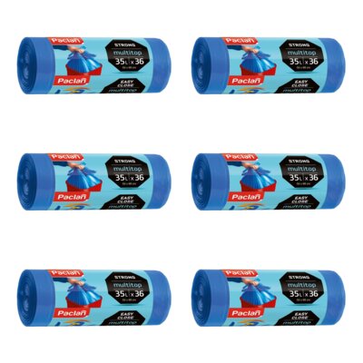 Worki na śmieci PACLAN Multitop 35 L (216 sztuk) Niebieski