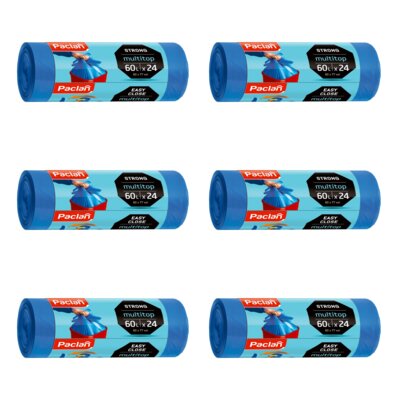 Worki na śmieci PACLAN Multitop 60 L (144 sztuki) Niebieski