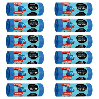 Worki na śmieci PACLAN Multitop 60 L (288 sztuk) Niebieski