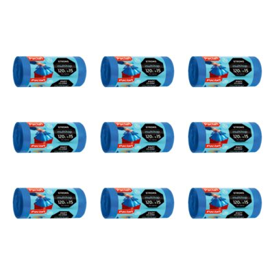 Worki na śmieci PACLAN Multitop 120 L (135 sztuk) Niebieski