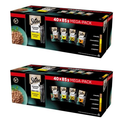Karma dla kota SHEBA Delicacy Drobiowe Smaki (80 x 85 g)