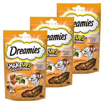 Przysmak dla kota DREAMIES Shake Ups Multivitamins Kurczak i kaczka 3 x 55 g