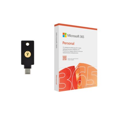 Klucz zabezpieczający YUBICO YubiKey 5C NFC + Program MICROSOFT 365 Personal