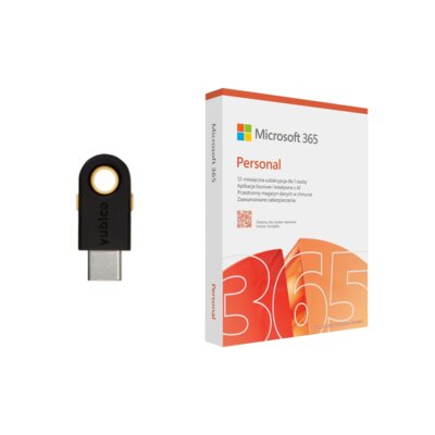 Klucz zabezpieczający YUBICO YubiKey 5C + Program MICROSOFT 365 Personal