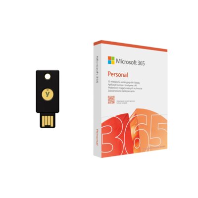 Klucz zabezpieczający YUBICO Security Key NFC + Program MICROSOFT 365 Personal