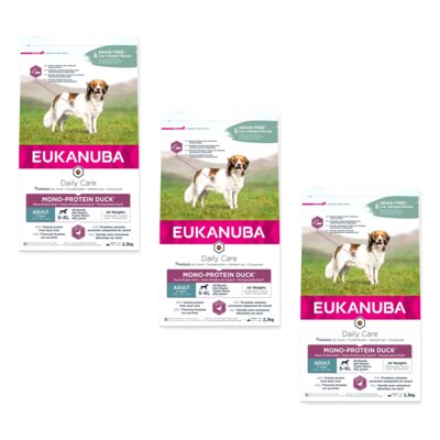 Karma dla psa EUKANUBA Daily Care Adult Kaczka 3 x 2.3 kg
