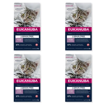 Karma dla kota EUKANUBA Grain Free Kitten Łosoś 4 x 2 kg
