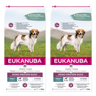 Karma dla psa EUKANUBA Daily Care Adult Kaczka 2 x 12 kg