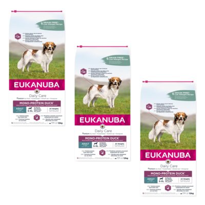 Karma dla psa EUKANUBA Daily Care Adult Kaczka 3 x 12 kg