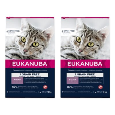 Karma dla kota EUKANUBA Grain Free Kitten Łosoś 2 x 10 kg