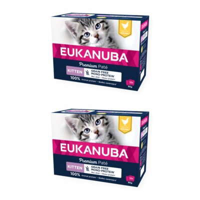 Karma dla kota EUKANUBA Kitten Grain Free Mono Protein Kurczak (24 x 85 g)