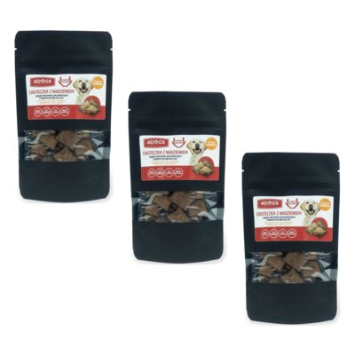 Przysmak dla psa 4DOGS Nadziewane ciasteczka dla psa na skórę i sierść 3 x 60 g