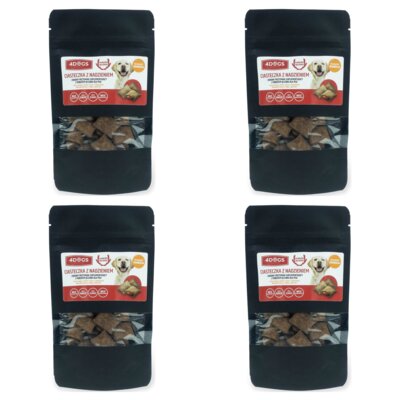 Przysmak dla psa 4DOGS Nadziewane ciasteczka dla psa na skórę i sierść 4 x 60 g