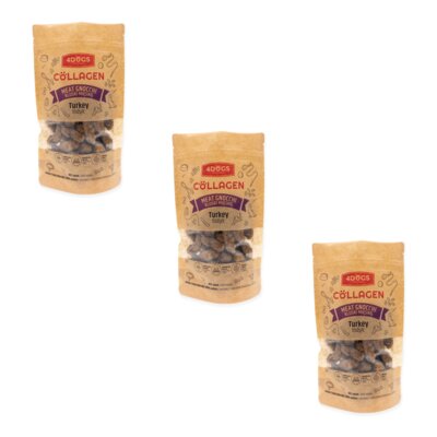 Przysmak dla psa 4DOGS Kluski Mięsne z Indykiem i Proszkiem z Poroża 3 x 100 g