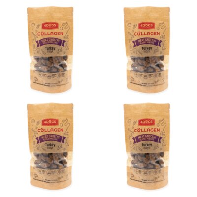 Przysmak dla psa 4DOGS Kluski Mięsne z Indykiem i Proszkiem z Poroża 4 x 100 g