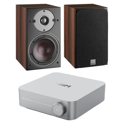 Wzmacniacz WIIM Amp Srebrny + Kolumny głośnikowe DALI Oberon 1 Ciemny orzech (2 szt.)