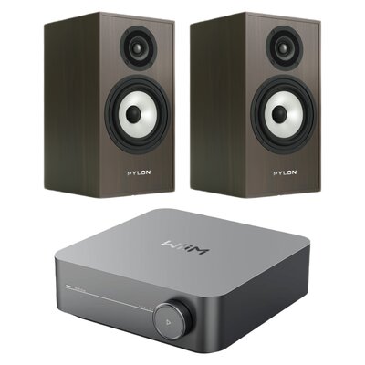 Wzmacniacz WIIM Amp Szary + Kolumny głośnikowe PYLON AUDIO Pearl Monitor Wenge (2 szt.)