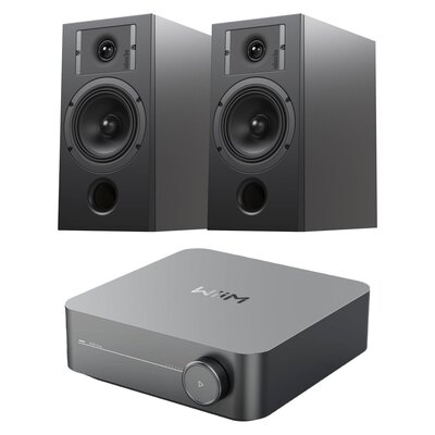 Wzmacniacz WIIM Amp Szary + Kolumny głośnikowe INDIANA LINE Diva 3 Czarne (2 szt.)