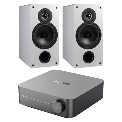 Wzmacniacz WIIM Amp Szary + Kolumny głośnikowe INDIANA LINE Tesi 261 Biały (2 szt.)