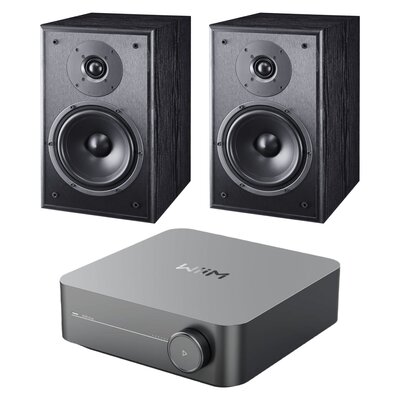 Wzmacniacz WIIM Amp Szary + Kolumny głośnikowe MAGNAT Monitor S30 Czarny (2 szt.)