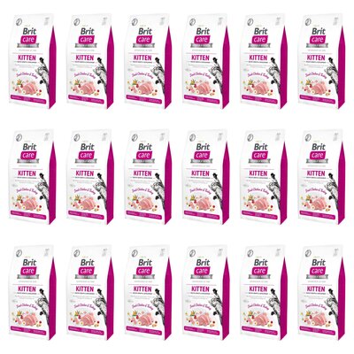 Karma dla kota BRIT CARE Grain Free Kitten Indyk i Kurczak 18 x 2 kg
