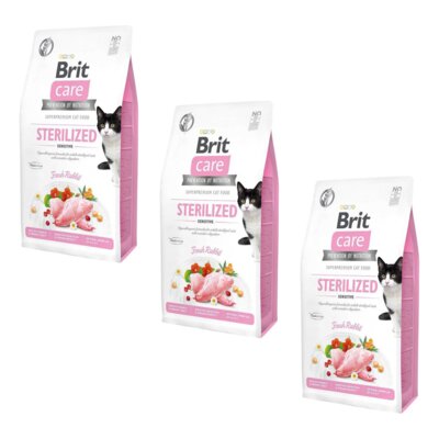 Karma dla kota BRIT CARE Grain Free Sterilized Sensitive Królik 3 x 7 kg