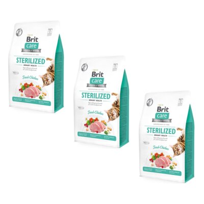 Karma dla kota BRIT CARE Grain Free Sterilized Urinary Kurczak 3 x 7 kg