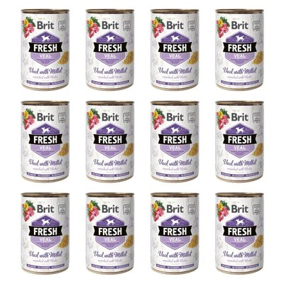 Karma dla psa BRIT Fresh Cielęcina z prosem 12 x 400 g