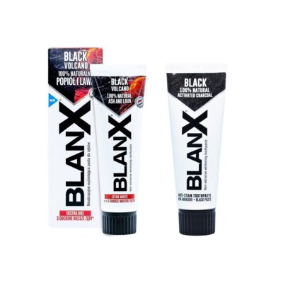 Pasta do zębów BLANX Black Volcano 75 ml + Pasta do zębów BLANX Black Carbone 75 ml