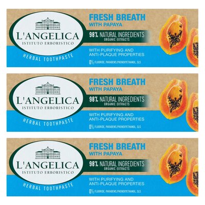 Pasta do zębów L'ANGELICA Świeży Oddech z Papają 75 ml 3 szt.