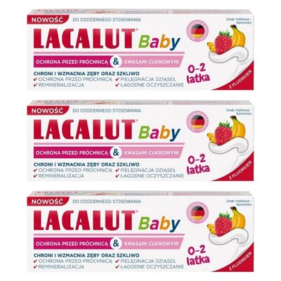 Pasta do zębów LACALUT dla dzieci 0-2 lat 55 ml 3 szt.