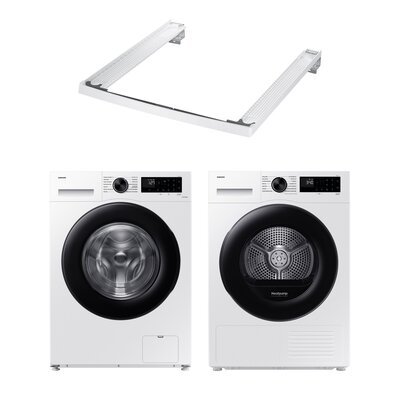Pralka SAMSUNG WW80CGC04DAE AI Energy Mode EcoBubble 8kg 1400 obr StayClean, Digital Inverter + Suszarka SAMSUNG DV5000D DV90DG52A0AE z pompą ciepła Optimal Dry + Łącznik SAMSUNG SKK-5EW