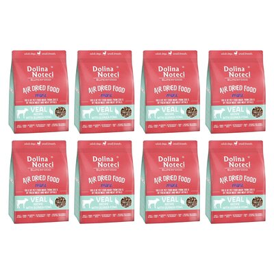 Karma dla psa suszona DOLINA NOTECI Superfood Mini Danie z cielęciny z perliczką 8 x 1 kg