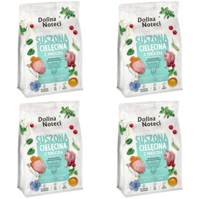 Karma dla psa suszona DOLINA NOTECI Premium dla małych ras z cielęciną i perliczką 4 x 3 kg
