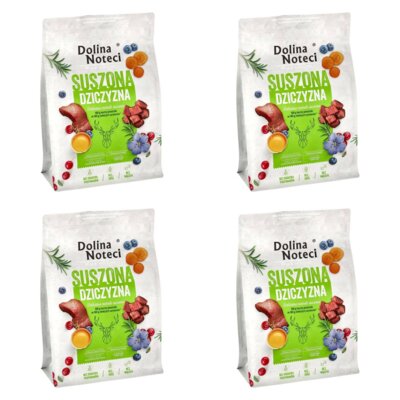 Karma dla psa suszona DOLINA NOTECI Premium z dziczyzny 4 x 3 kg