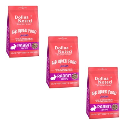 Karma dla psa suszona DOLINA NOTECI Superfood Junior z królika 3 x 5 kg
