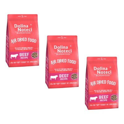 Karma dla psa suszona DOLINA NOTECI Superfood Danie z wołowiny 3 x 5 kg