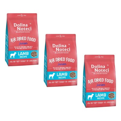 Karma dla psa suszona DOLINA NOTECI Superfood z jagnięciny 3 x 5 kg