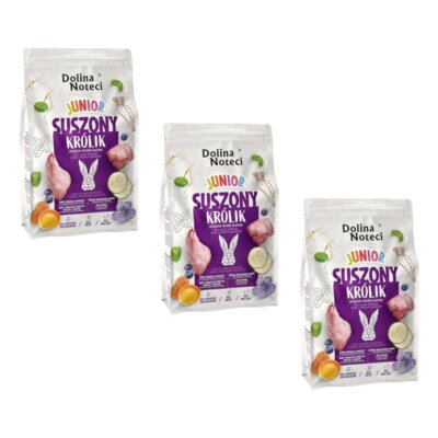 Karma dla psa suszona DOLINA NOTECI Premium Junior z królika 3 x 4 kg