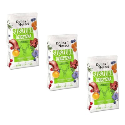 Karma dla psa suszona DOLINA NOTECI Premium Dziczyzna 3 x 9 kg