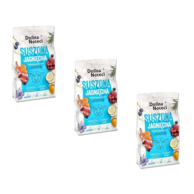 Karma dla psa suszona DOLINA NOTECI Premium z jagnięciny 3 x 9 kg