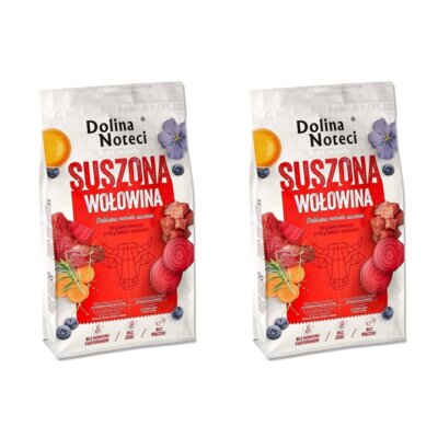Karma dla psa suszona DOLINA NOTECI Premium Wołowina 2 x 9 kg