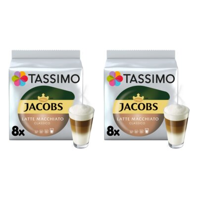 Kapsułki TASSIMO Jacobs Latte Macchiato Classico do ekspresu Bosch Tassimo (16 szt.)