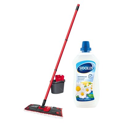 Mop płaski VILEDA UltraMax Box + Płyn do mycia podłóg SIDOLUX Mydło Marsylskie 1000 ml