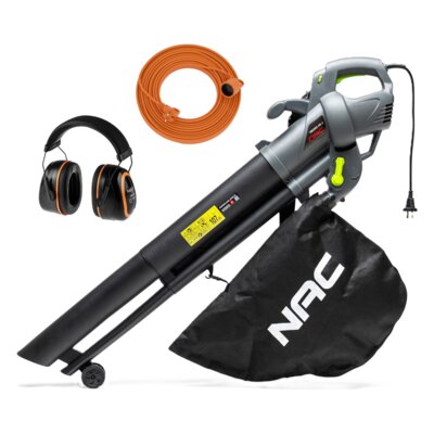 Odkurzacz do liści NAC 3200W VBE320-AS-J elektryczny + Przedłużacz ACAR M01808 (30 m) + Nauszniki przeciwhałasowe NEO 97-563