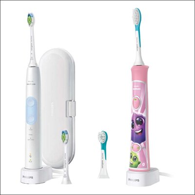 Szczoteczka soniczna PHILIPS Sonicare ProtectiveClean 5100 HX6859/29 + Szczoteczka soniczna PHILIPS Sonicare For Kids HX6352/42