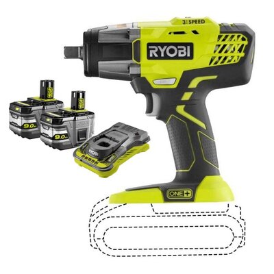 Klucz udarowy RYOBI R18IW3-0 + Akumulator RYOBI RC18150-250 5Ah 18V + Ładowarka