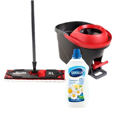 Mop płaski VILEDA Ultramax Turbo XL + Płyn do mycia podłóg SIDOLUX Mydło Marsylskie 1000 ml